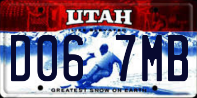 UT license plate D067MB