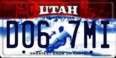 UT license plate D067MI