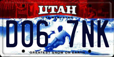 UT license plate D067NK