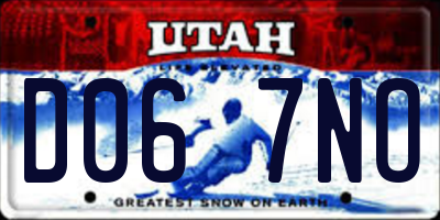 UT license plate D067NO