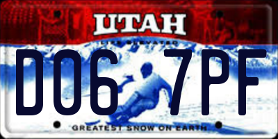 UT license plate D067PF