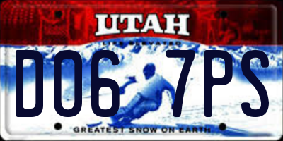 UT license plate D067PS