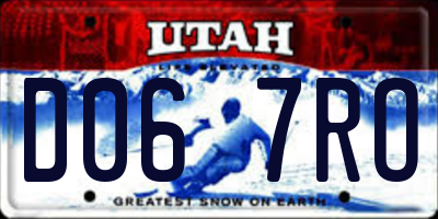 UT license plate D067RO