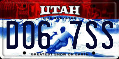 UT license plate D067SS