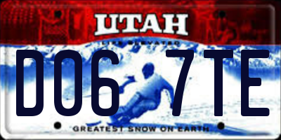UT license plate D067TE