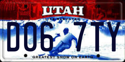 UT license plate D067TY