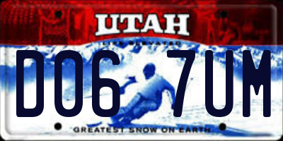 UT license plate D067UM