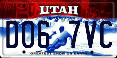 UT license plate D067VC