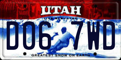 UT license plate D067WD
