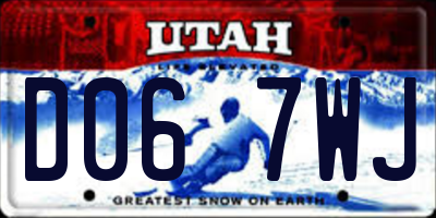 UT license plate D067WJ