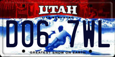 UT license plate D067WL