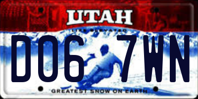 UT license plate D067WN