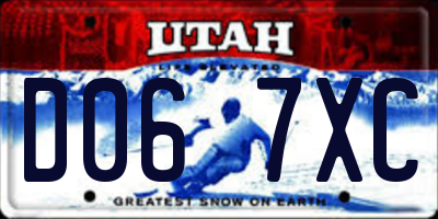 UT license plate D067XC