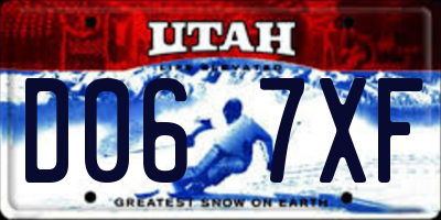 UT license plate D067XF