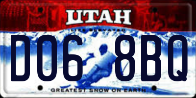UT license plate D068BQ