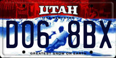 UT license plate D068BX