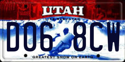 UT license plate D068CW