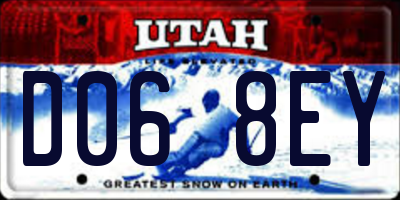 UT license plate D068EY