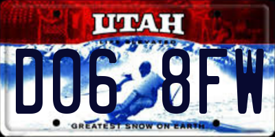 UT license plate D068FW
