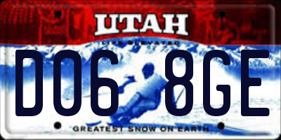 UT license plate D068GE