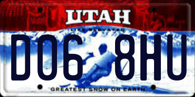 UT license plate D068HU