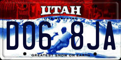 UT license plate D068JA