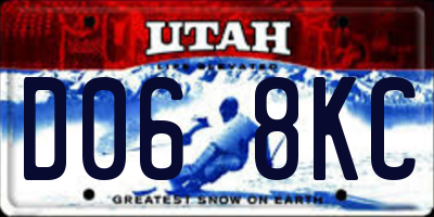 UT license plate D068KC