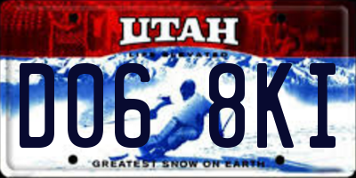 UT license plate D068KI