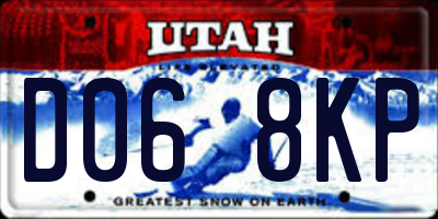 UT license plate D068KP