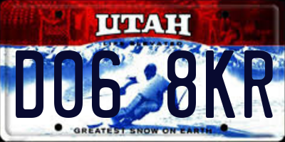 UT license plate D068KR