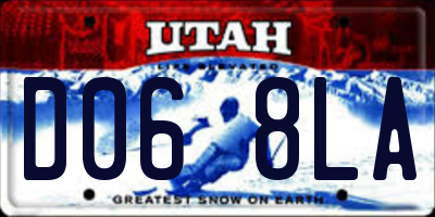 UT license plate D068LA