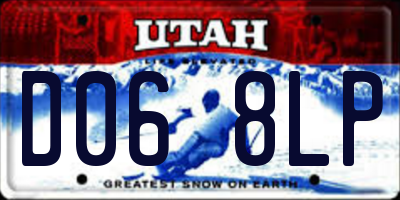 UT license plate D068LP
