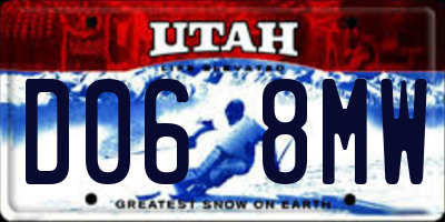 UT license plate D068MW