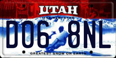 UT license plate D068NL