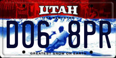 UT license plate D068PR
