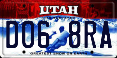 UT license plate D068RA