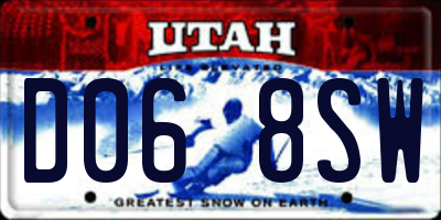UT license plate D068SW