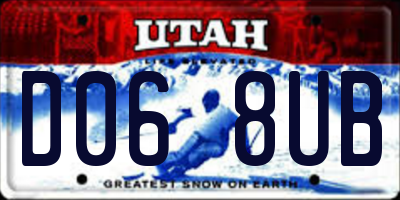UT license plate D068UB