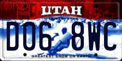 UT license plate D068WC