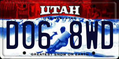 UT license plate D068WD