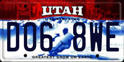 UT license plate D068WE