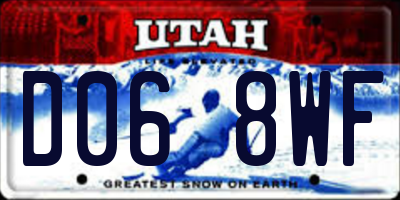 UT license plate D068WF