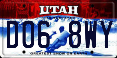 UT license plate D068WY