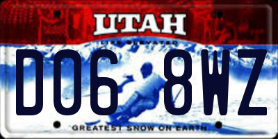 UT license plate D068WZ