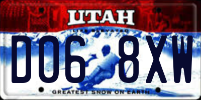 UT license plate D068XW