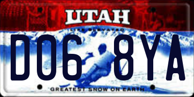 UT license plate D068YA