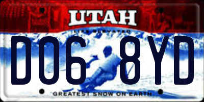 UT license plate D068YD