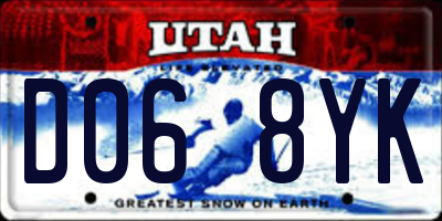UT license plate D068YK