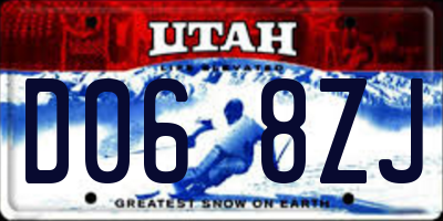 UT license plate D068ZJ