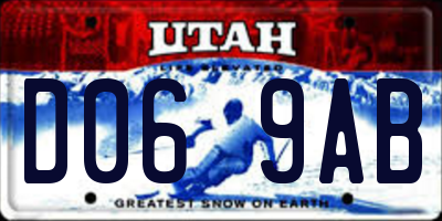 UT license plate D069AB
